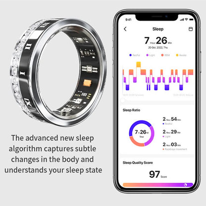 Waterproof Smart Ring Sport Tracker Health Monitoring Bluetooth Bracelet Calorie Sleep Fitness Intelligent Finger Fashion Jewelr