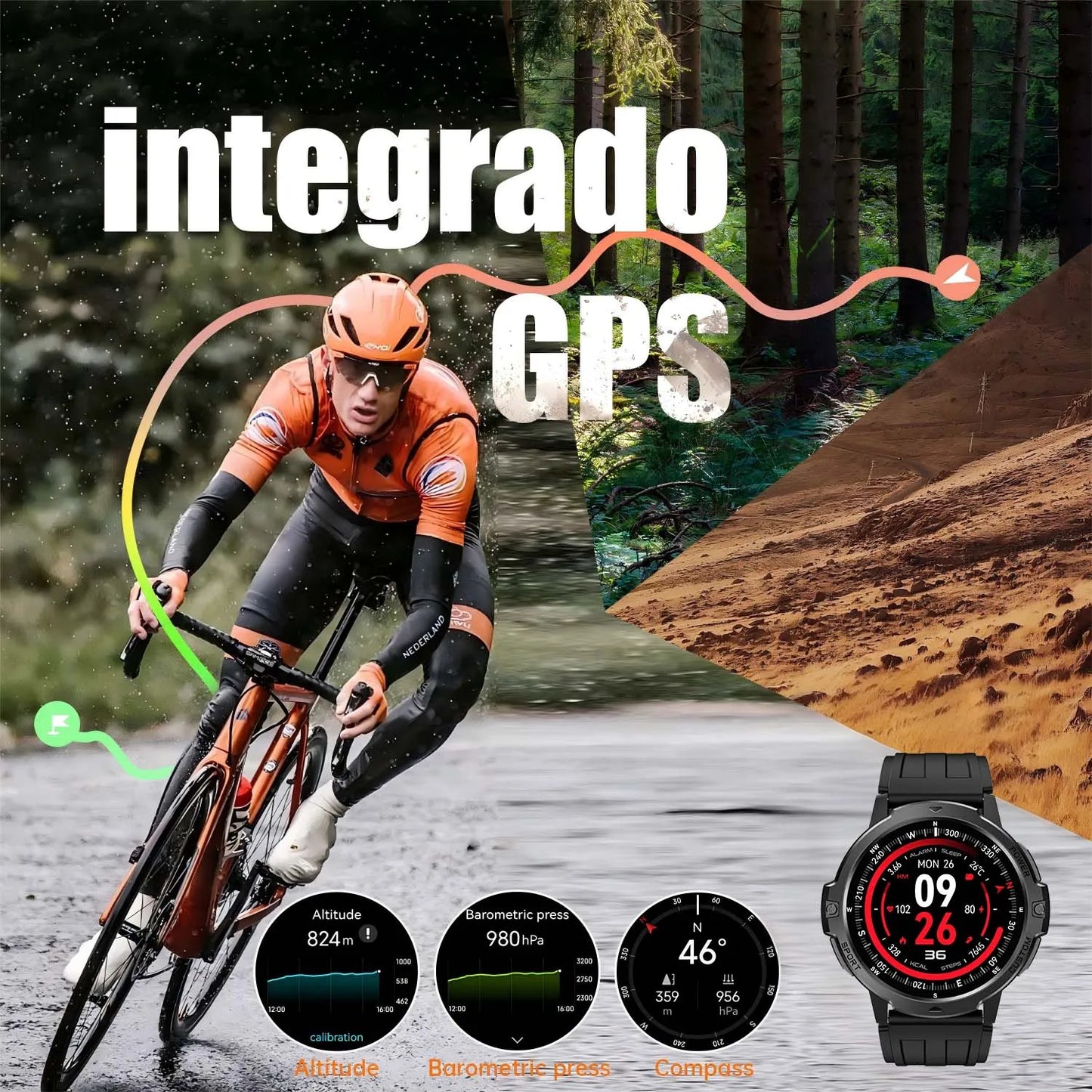 NEW 2025 GPS Smartwatchs 1.46" AMOLED Screen Compass Barometric Altimeter 580mAh Battery 5ATM Outdoor sports Smart Watch For Men