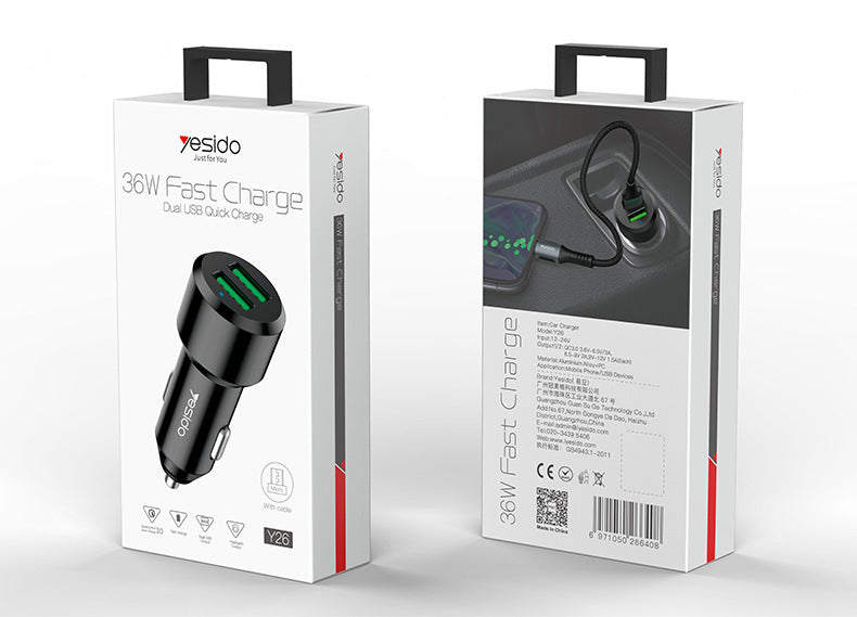 Car charger dual usb fast charge